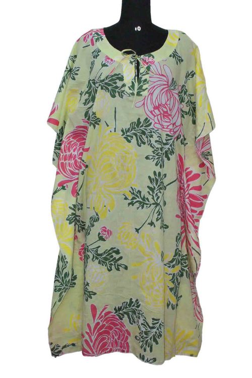 Floral Printed Kaftan Dress For Ladies