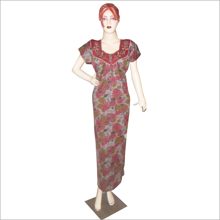 Hosiery Printed Embroidery Nighties