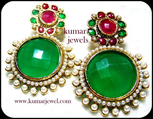 Big Emerald Stone Earring.