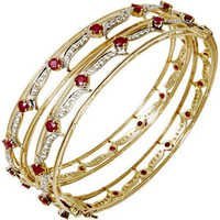 Red Stone Studded Gold Bangles Supplier Gender: Women