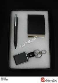 Gift Set With Pen Card Holder And Keychain