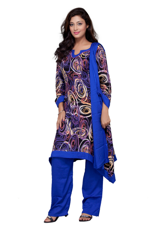 Ladies Suits - Polyester, Medium, Blue | Stylish Design, Comfortable Fit, Elegant Look, Trendy Pattern