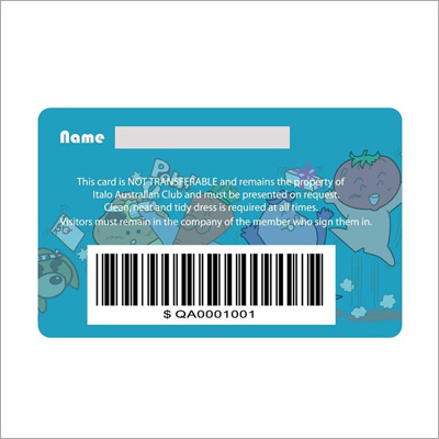 barcode plastic membership card