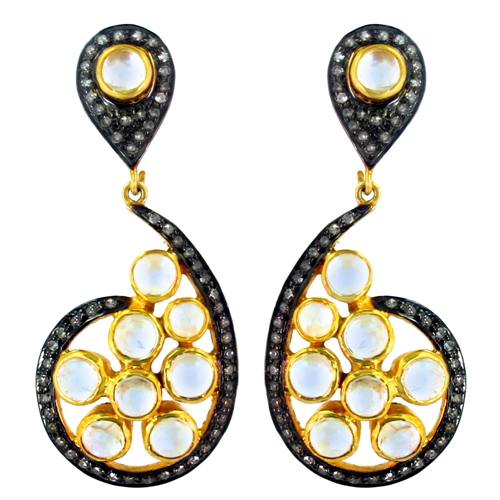 Designer Moonstone Gemstone Earrings