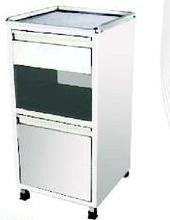 BED SIDE LOCKER (STD.) - Stainless Steel 161"L x 16"W x 32"H Three-Side Top Railing Two Drawers Wheels Durable Storage