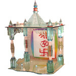 Glass Temple With Color