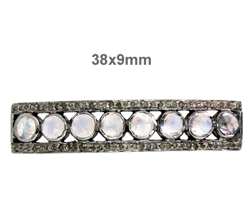 Diamond Rainbow Blue Moon Stone Connector Finding