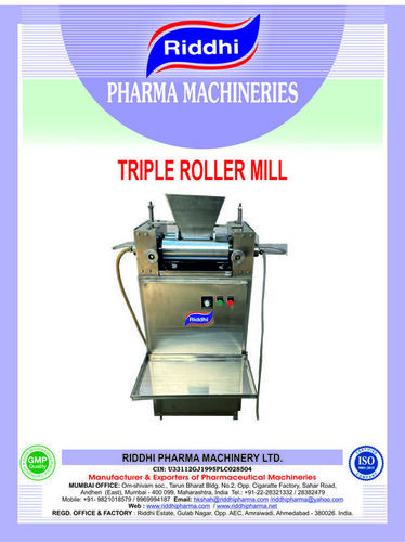 Tripple Roller Mill Capacity: 30- 50 Kgs Per Hour Kg/Hr