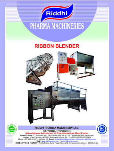 Ribbon Mixer By RIDDHI PHARMA MACHINERY LTD