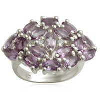 Party Marquise Amethyst Silver Ring 925sterling Silver Gemstone Women Ring Wholesale