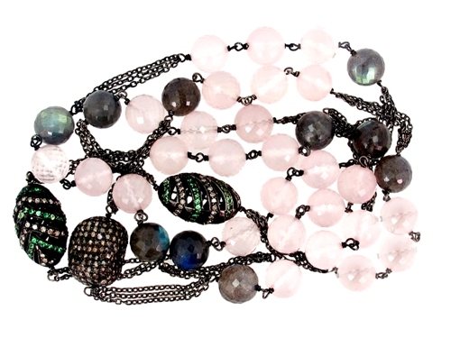 Diamond Gemstone Beaded Necklace Jewelry