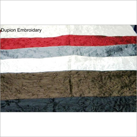 Dupioni Embroidered Silk Fabric