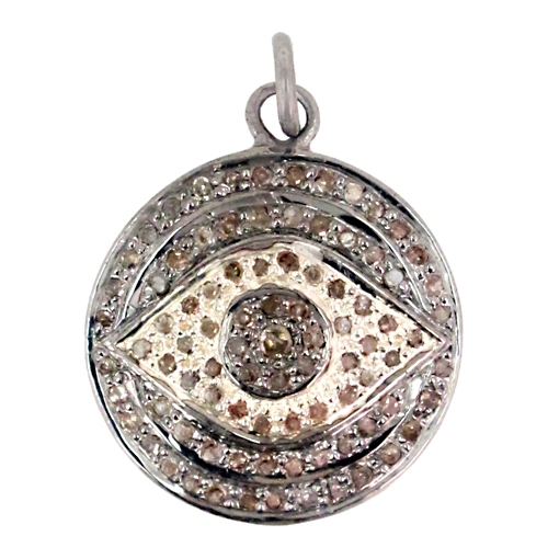 Diamond Pave Evil Eye Charm Pendant