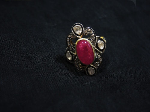 Ruby Rose Cut Diamond Ring