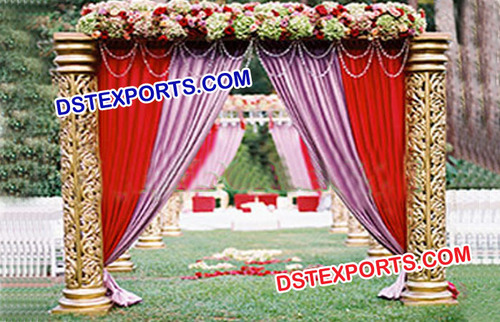 Wedding Golden Pillar Welcome Gate