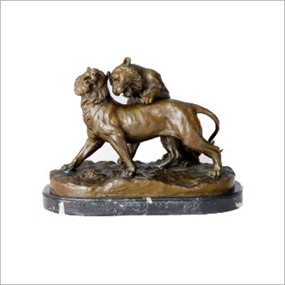 Bronze Lion Statue - Bronze with Marble Base, Varied Sizes, Brown | Elegant Design, Smooth Finish, Detailed Sculpture, Durable Material