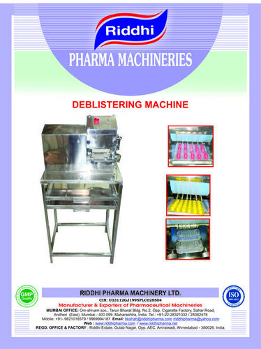 DE BLISTERING MACHINE