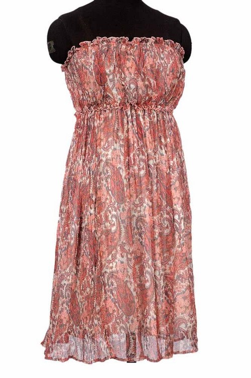Open Shoulder Chiffon Dress for Ladies