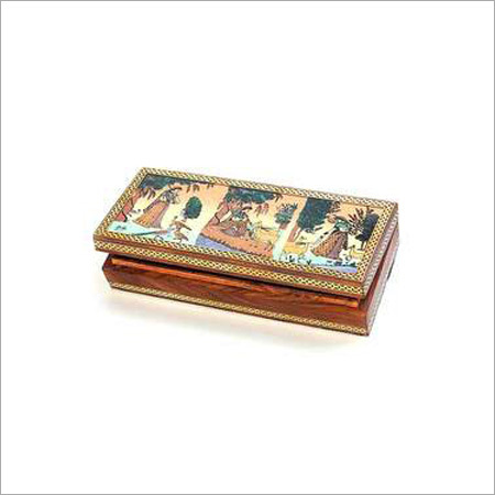 Gemstone Box - Wood Lacquer, 5x3x2 Inches, Brown | Hinged Lid, Glossy Finish, Attractive Design, Smooth Edges