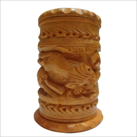 Wooden Carved Pen Stand