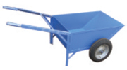 Double Wheel Barrow - HDPE 36x24x12 Inch Blue, High Capacity Durable Stable Design