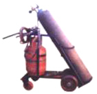 DOUBLE GAS CYLINDER TROLLEY (OXYGEN & LPG) - Steel, Painted, 4 Wheels | Easy Mobility, Durable Wheels, Secure Cylinders