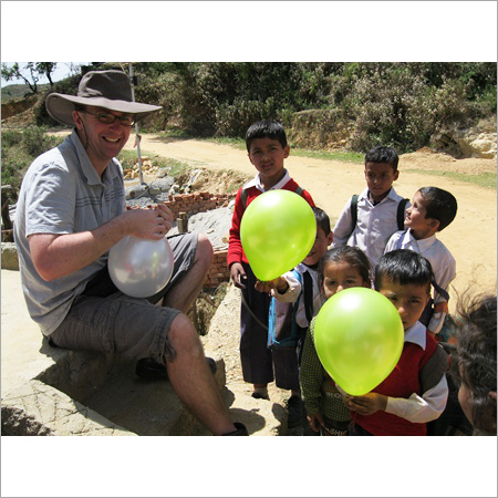 Visitors Tom Enjoying With Local Childrens