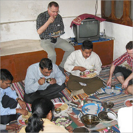 Visitors And Guest Taking Lunch Together.
