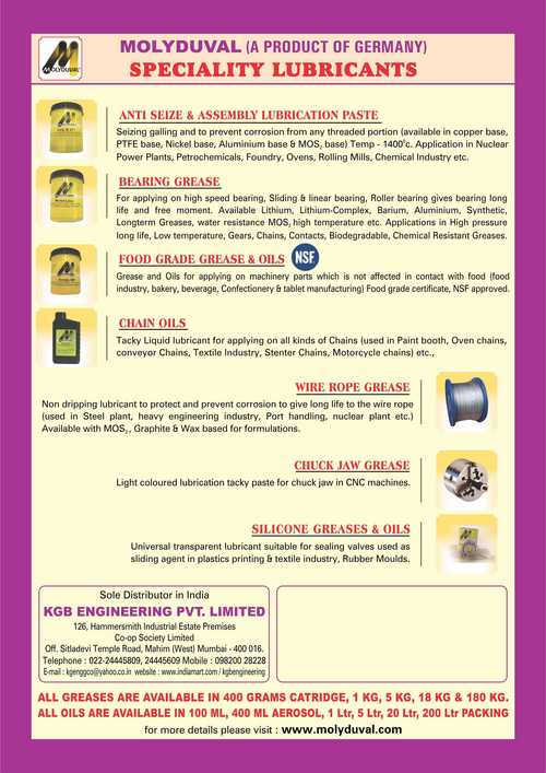 MOLYDUVAL SPECIAL LUBRICANTS