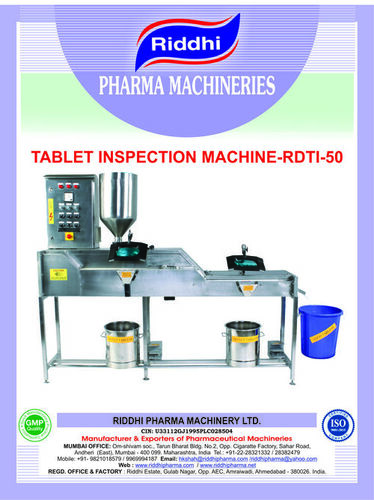 TABLET INSPECTION MACHINE By RIDDHI PHARMA MACHINERY LTD
