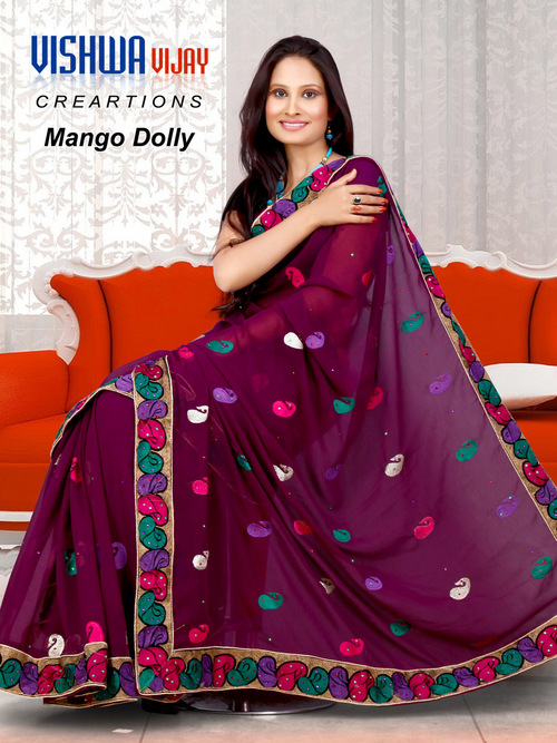 Georgette Base Colourful Sarees