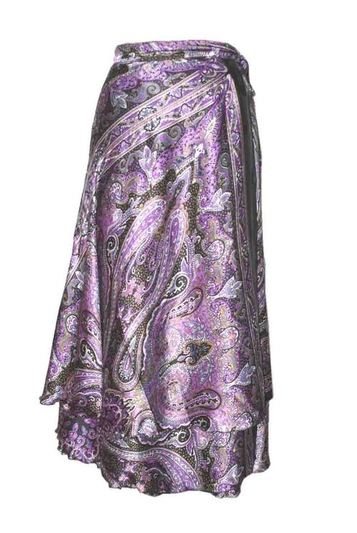 Two Layers Magic Satin Wrap Skirt