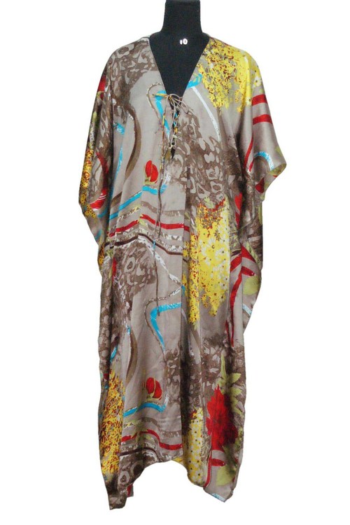 Designer Silk Long Kaftan For Ladies