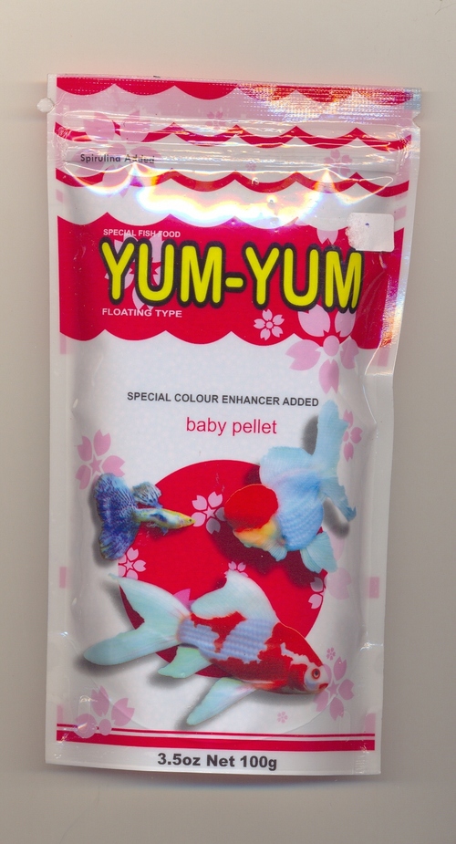YUM-YUM Pellet Food 100g Red, Baby Pellet Size | Nutrient-Rich, Color Enhancement, Resealable Bag