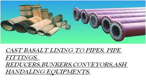 CAST BASALT LINED PIPES AND FITTINGS