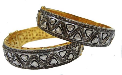 Rose Cut Diamond Antique Bangles