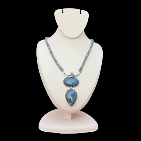 Labradorite Necklace - Labradorite Silver, 18 Inches Blue | Elegant Design, Gemstone Accents, Lobster Clasp