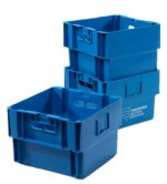 Postal Containers - 390x390x280mm Blue, 28 Litre Volume, Heavy Duty, Space Saving, Very Stable, Strong, 18Kg Capacity