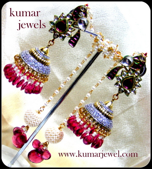Kashmiri beaded jhumki.