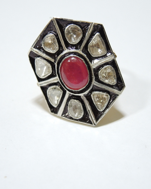 Ruby Uncut Diamond Ring