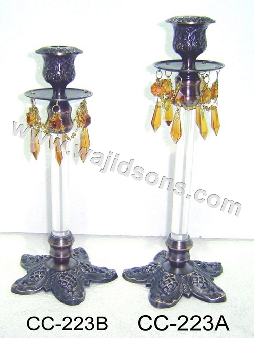 ACRYLIC CANDLE STAND BEADED