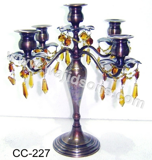 BLACK CANDLE STICK BEADED