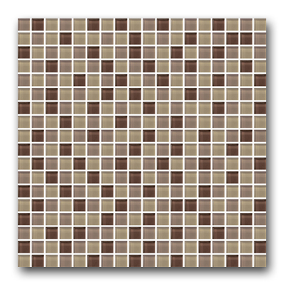 Glass Mosaic Tiles - Glass 15x15mm Brown 4mm Thick 2mm Grout Joints 300x300mm Sheet Size Durable Elegant Stylish