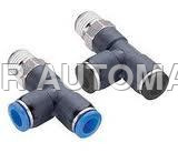 Push Male Tee Run - Material: Brass Body With Nickel Plating