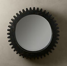 SALVAGED OAK DISTILLERY GEAR MIRROR
