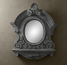 BELGIAN ZINC SCROLL MIRROR