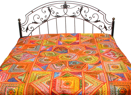 Multicolor kutch Bed sheets and  hand patch work