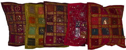 Fancy Cushions - Fabric 16x16 Inches Burgundy, Embroidered | Elegant Design, Tear Resistance, Colorfastness