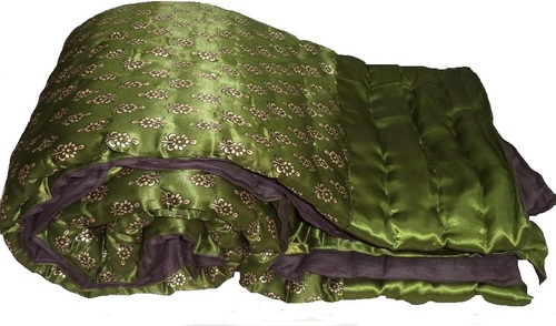 Jaipuri Maroon Double Bed Velvet Quilt