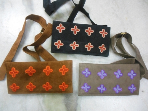 suede leather with ari embroidery work of kashmir